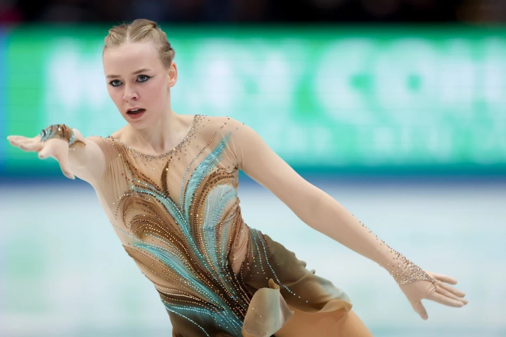 Нина Петрыкина на соревнованиях по фигурному катанию